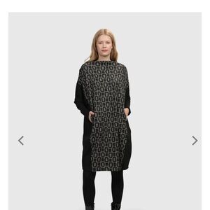 Alembika Women's Black and Gray Geometric Crewneck Dress New size XS US 6-8